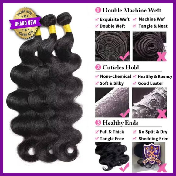 22 Inch Body Wave Human Hair Extensions 3 Bundles Brazilian Virgin main image 6